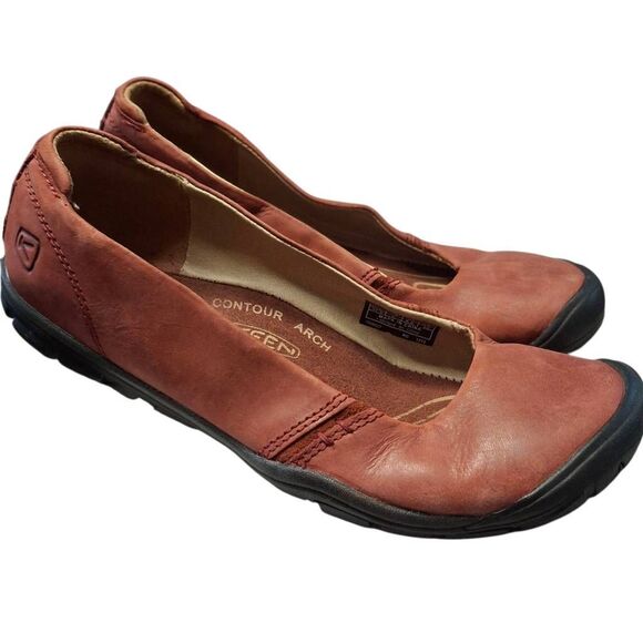 KEEN Delancey Ballerina CNX Leather Flats Women’s 7 – Burgundy | Contour Arch Su - Picture 2 of 5